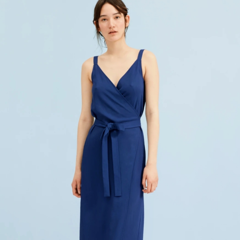 Everlane Japanese GoWeave tank wrap dress sz 0